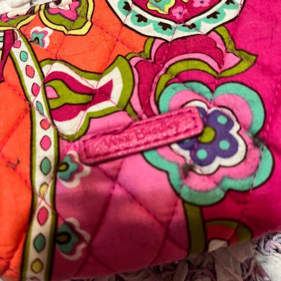 Vera Bradley Bag Wallet Cosmetic Case With Mirror Attached Pink Pattern Like New - Picture 10 of 10